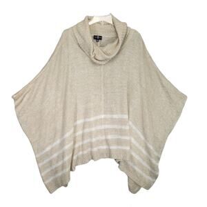 Dream Catcher Women's XL Beige Knit Poncho Sweater Cowl Neck Oversize Baggy Boho